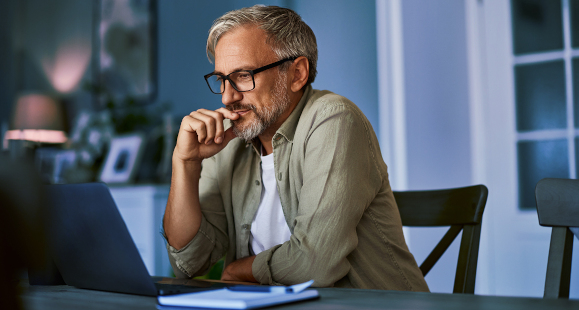 man working on computer